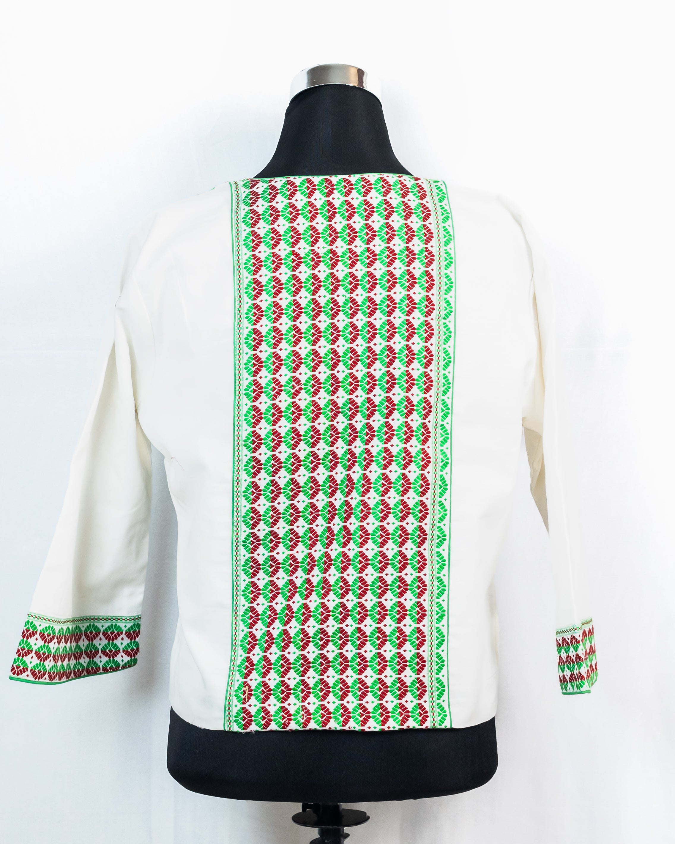JACKET STYLE BLOUSE WITH TRADITIONAL ASSAMESE MOTIF